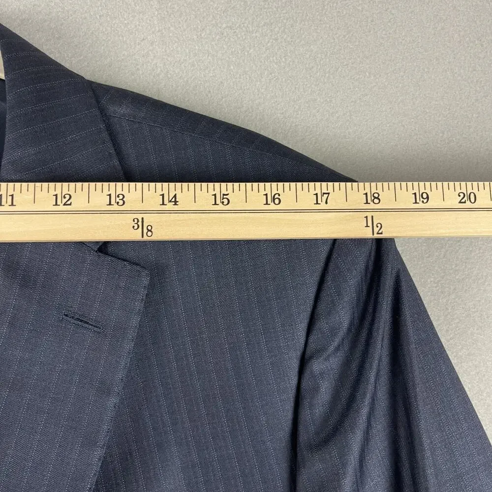 Daniel Cremieux Loro Piana Wool Blazer Sport Coat Men 43R Blue Striped Super 130